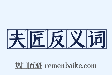 夫匠反义词是什么意思的图片